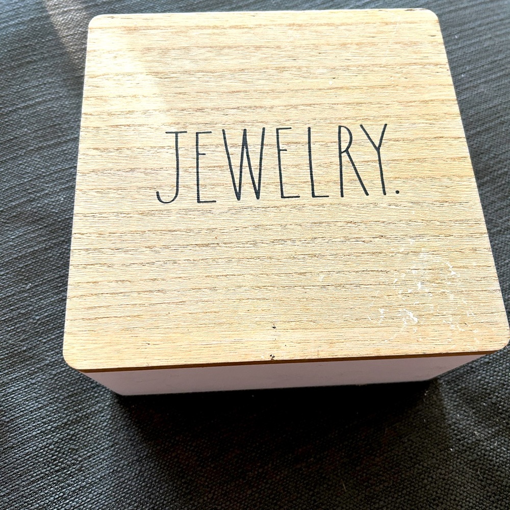RAE DUNN wooden jewelry box